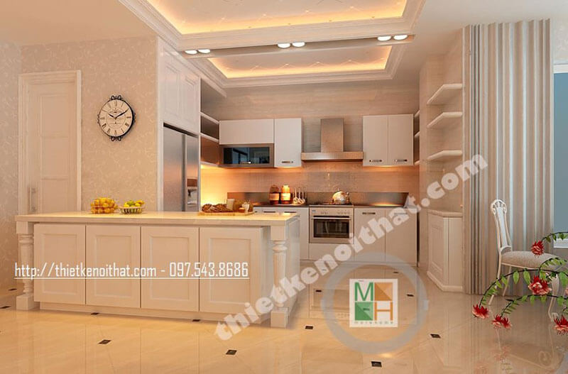 Ấn tượng với mẫu thiết kế nội thất không gian bếp đẹp