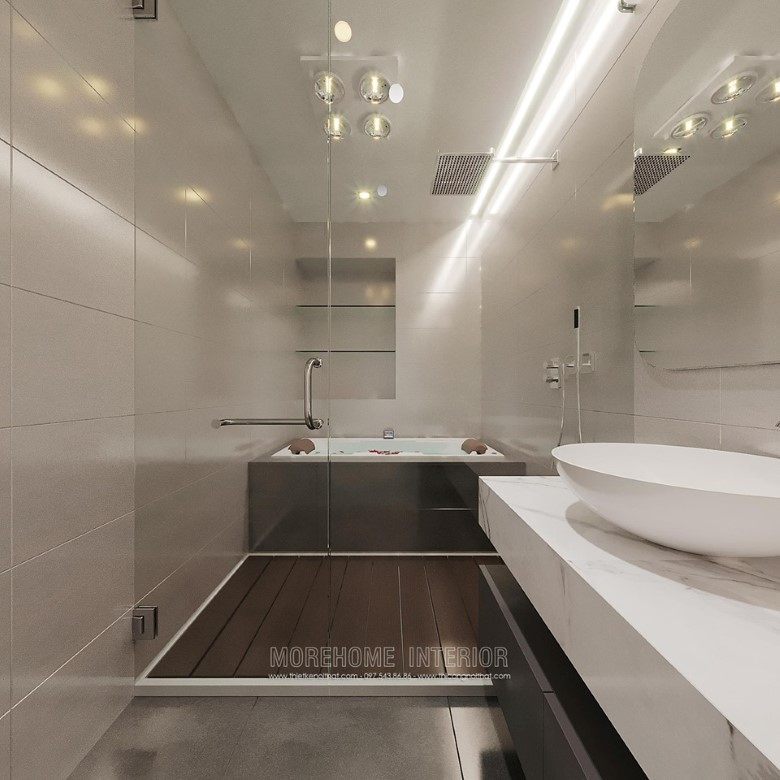 Tuyển chọn 18 Hình thiết kế chung cư có vách tắm kính 180 độ chất lượng